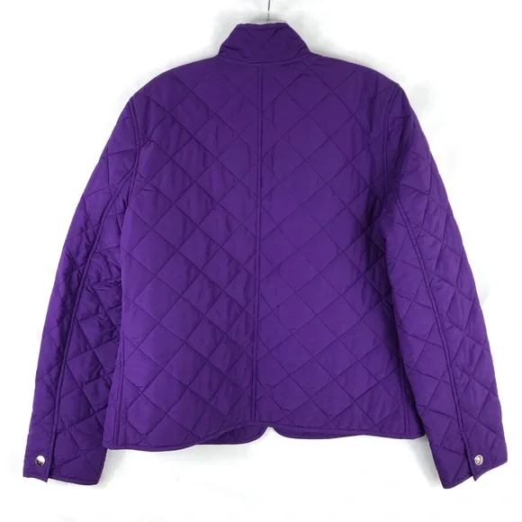 LAUREN RALPH LAUREN Lightweight Quilted Royal Purple Jacket Womens L - Picture 3 of 4